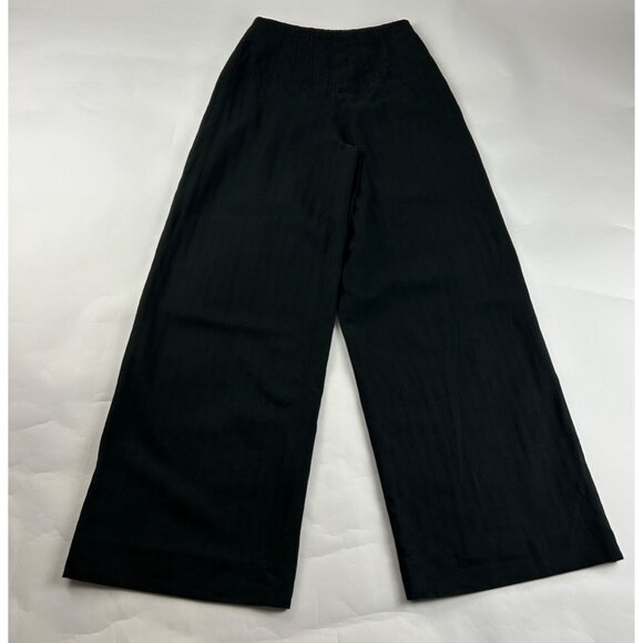 Banana Republic Black Canvas Ultra High Rise Wide Leg Side Zip Trouser Pant 2 - Picture 6 of 7